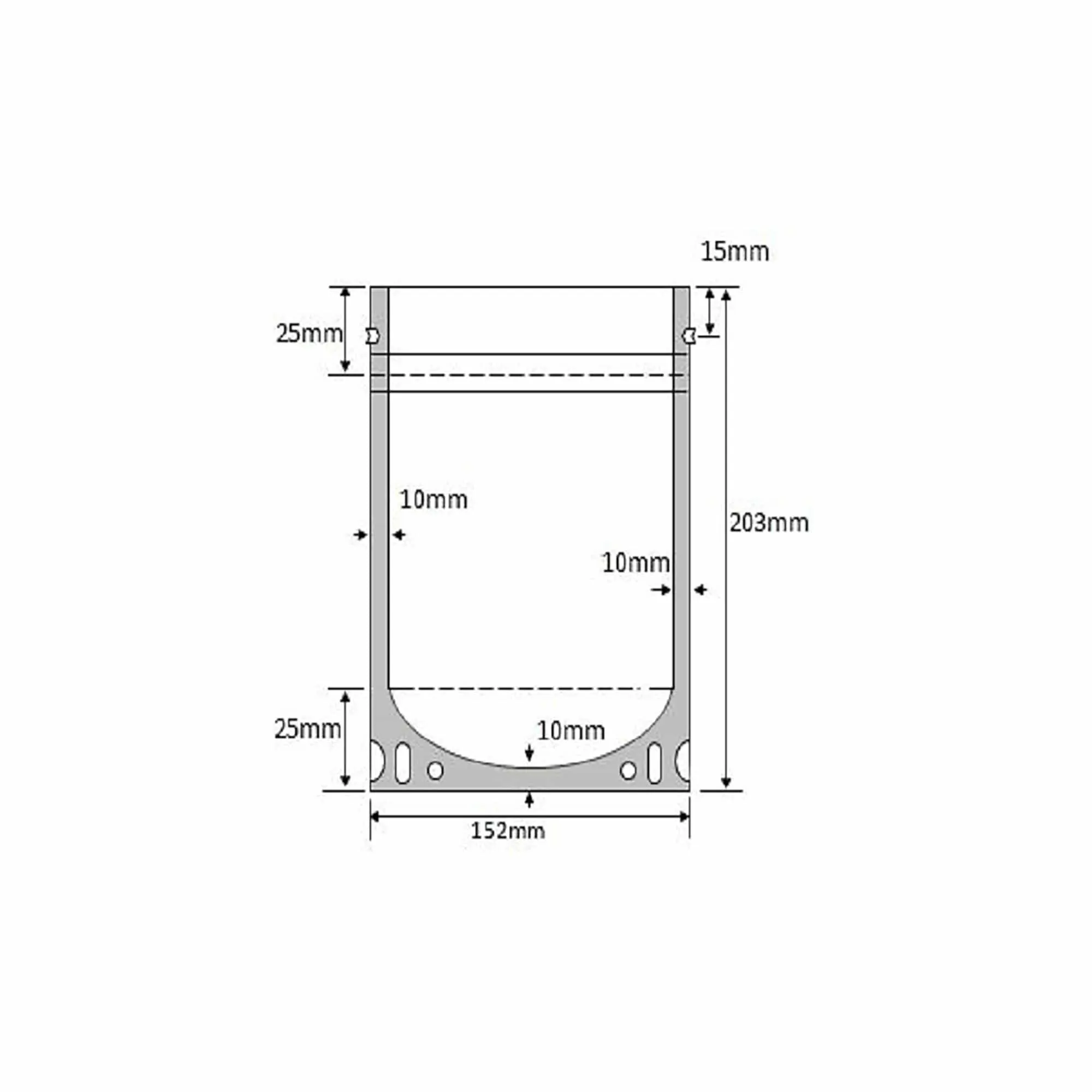 1 Quart Mylar Bag (Ziplock) - 5.0 Mil (6" x 8" x 2")