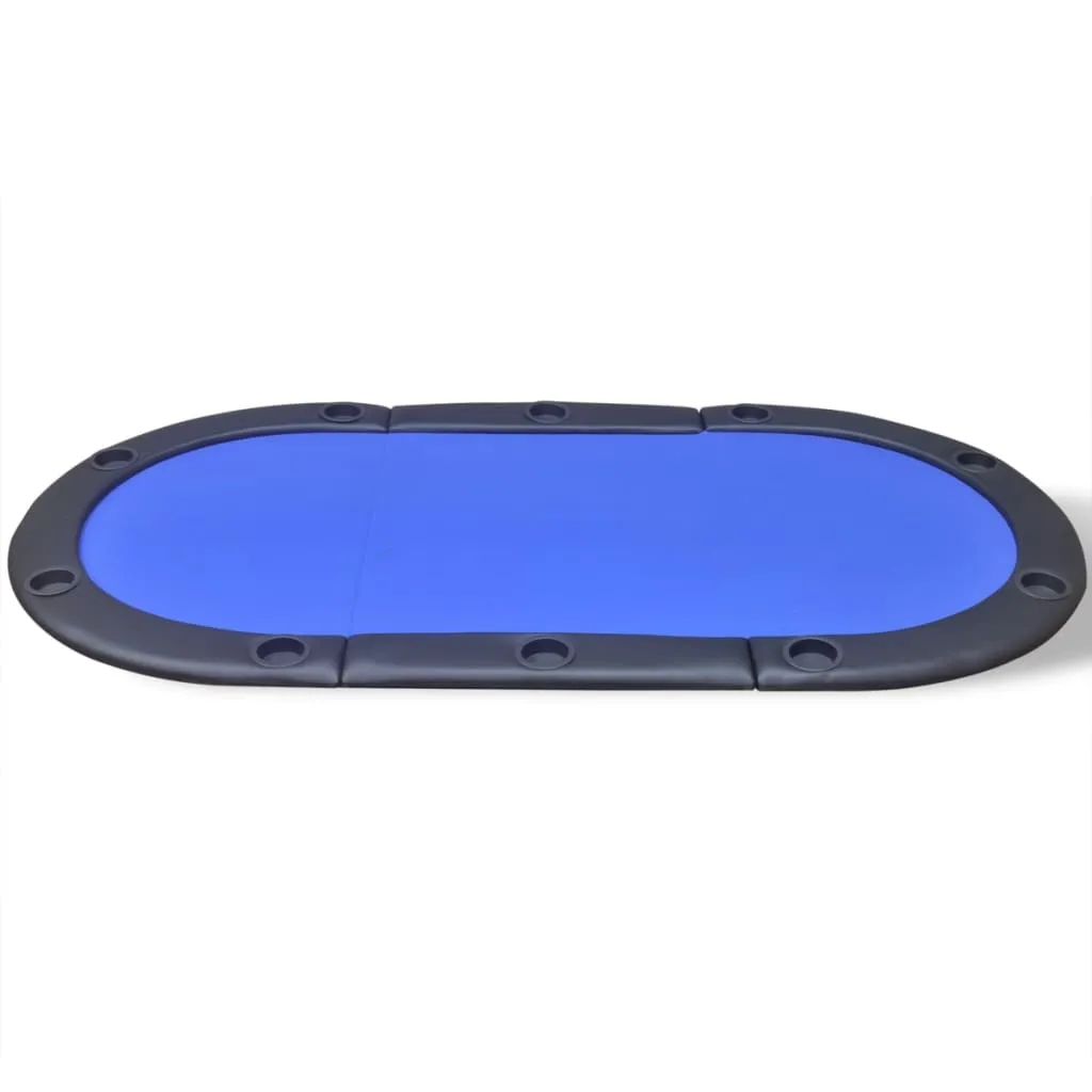 10-Player Foldable Poker Tabletop Blue