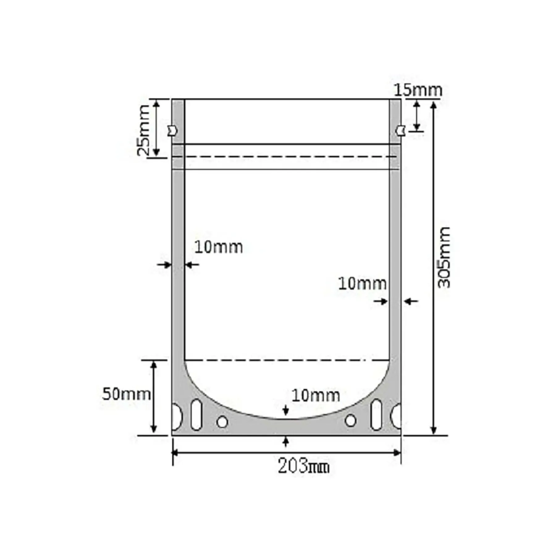 1/2 Gallon Mylar Bag (Ziplock) - 8.0 Mil (8" x 12" x 4")