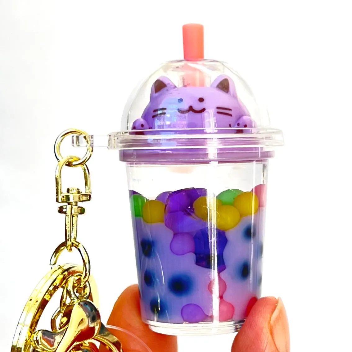 12094 PASTEL CAT BOBA FLOATY KEY CHARM-12