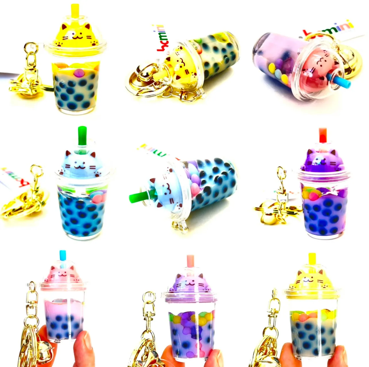 12094 PASTEL CAT BOBA FLOATY KEY CHARM-12