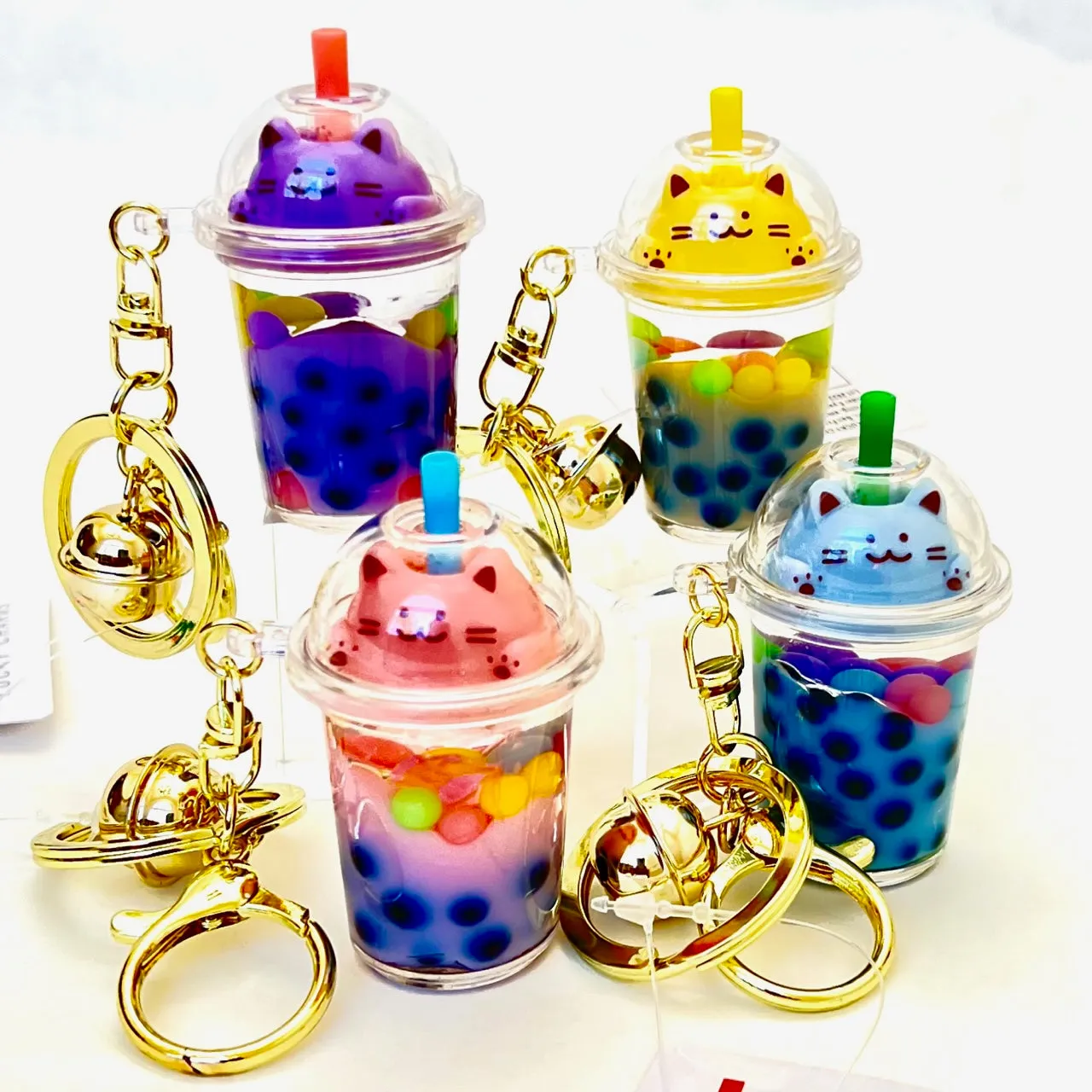 12094 PASTEL CAT BOBA FLOATY KEY CHARM-12