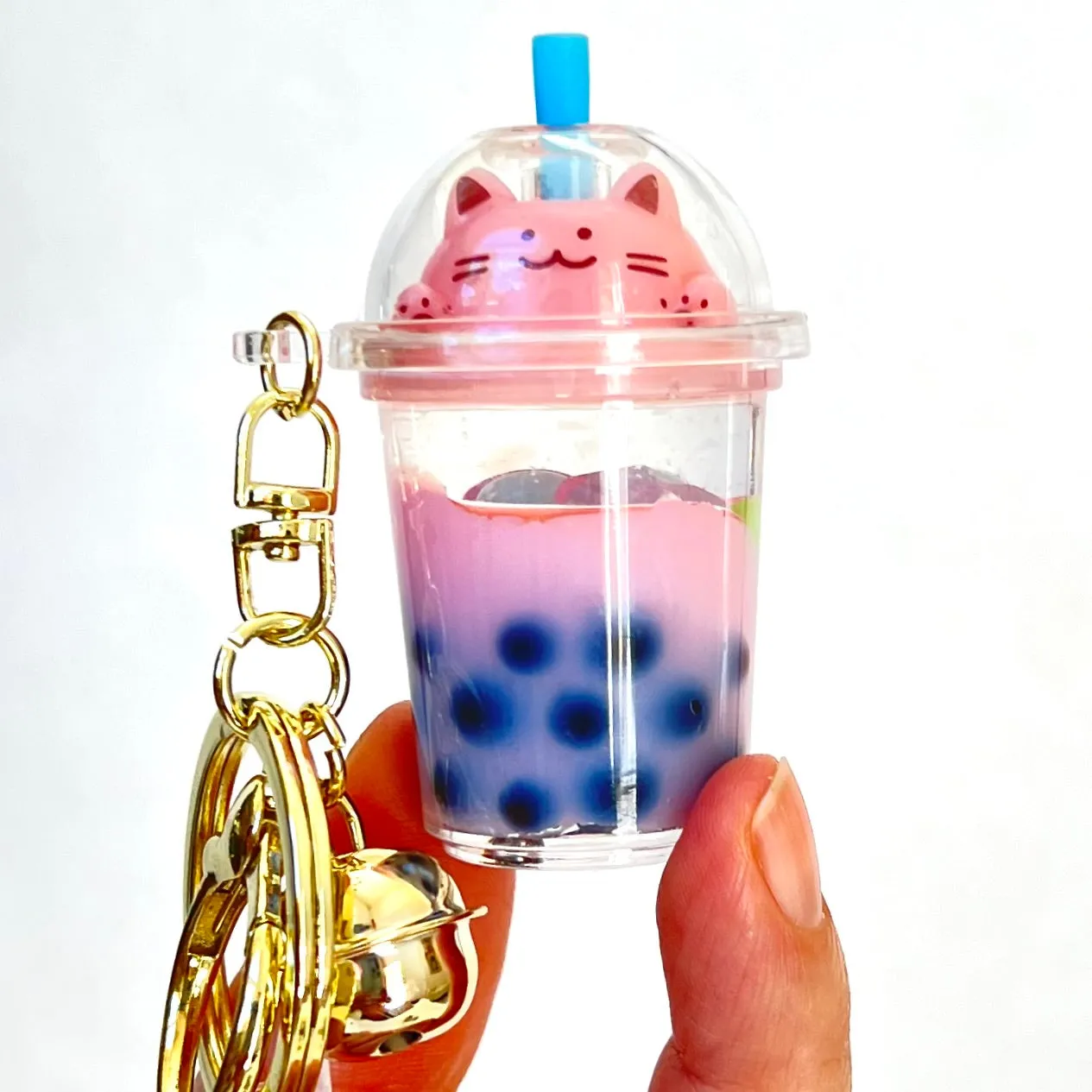 12094 PASTEL CAT BOBA FLOATY KEY CHARM-12