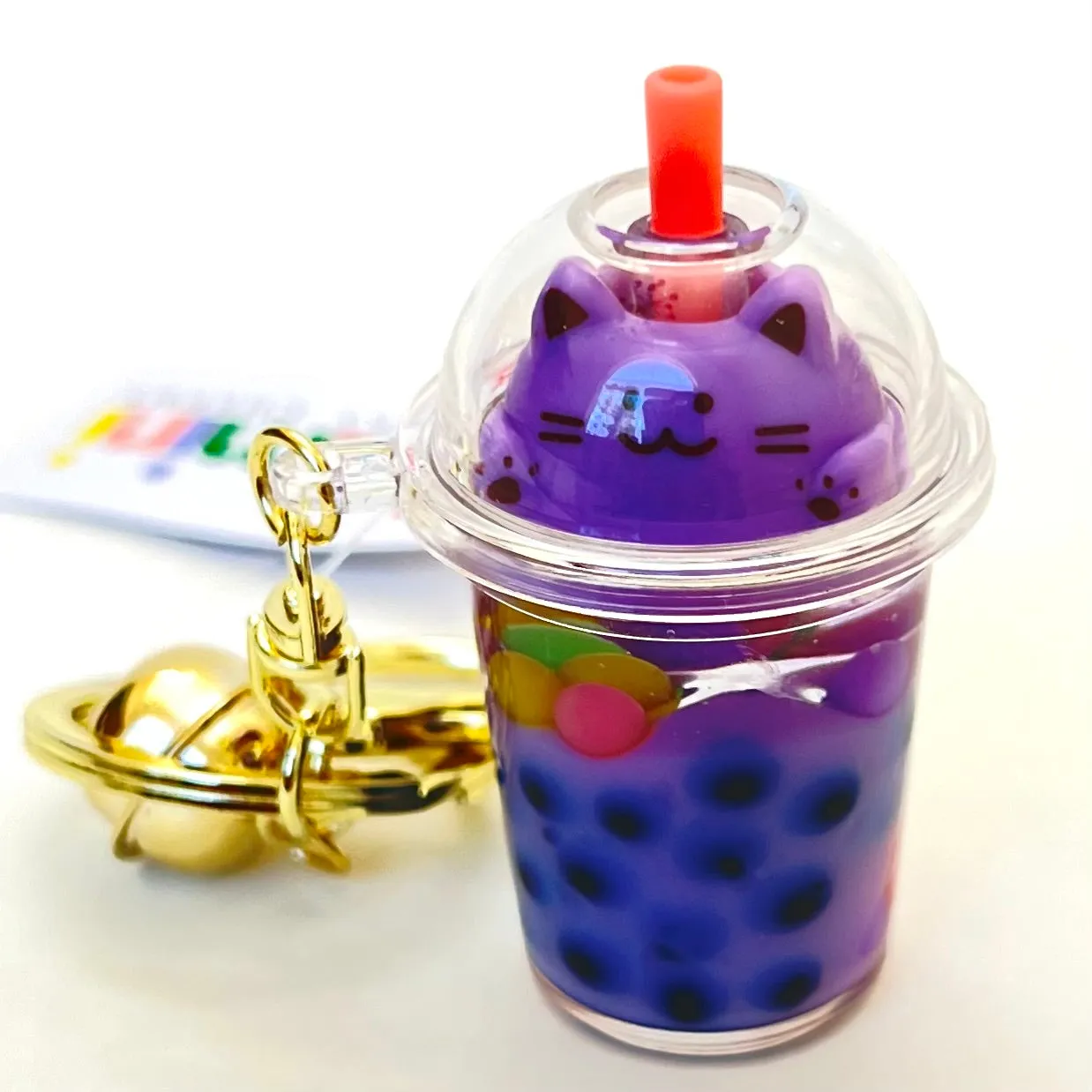 12094 PASTEL CAT BOBA FLOATY KEY CHARM-12