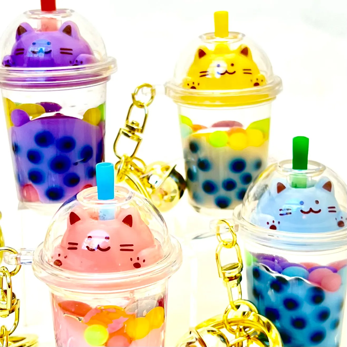 12094 PASTEL CAT BOBA FLOATY KEY CHARM-12