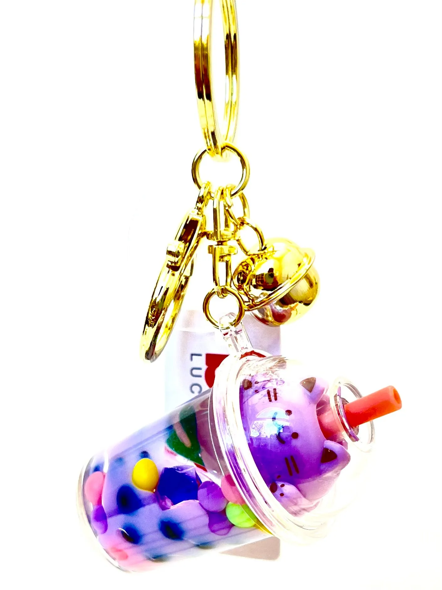 12094 PASTEL CAT BOBA FLOATY KEY CHARM-12