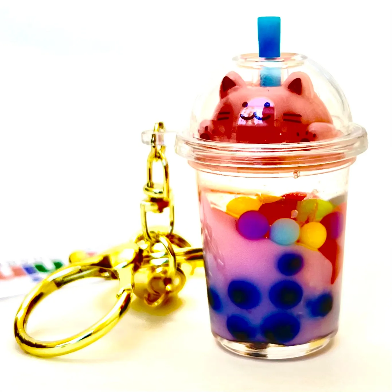 12094 PASTEL CAT BOBA FLOATY KEY CHARM-12