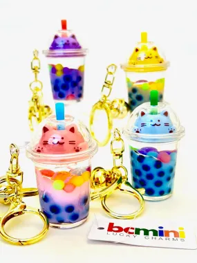 12094 PASTEL CAT BOBA FLOATY KEY CHARM-12