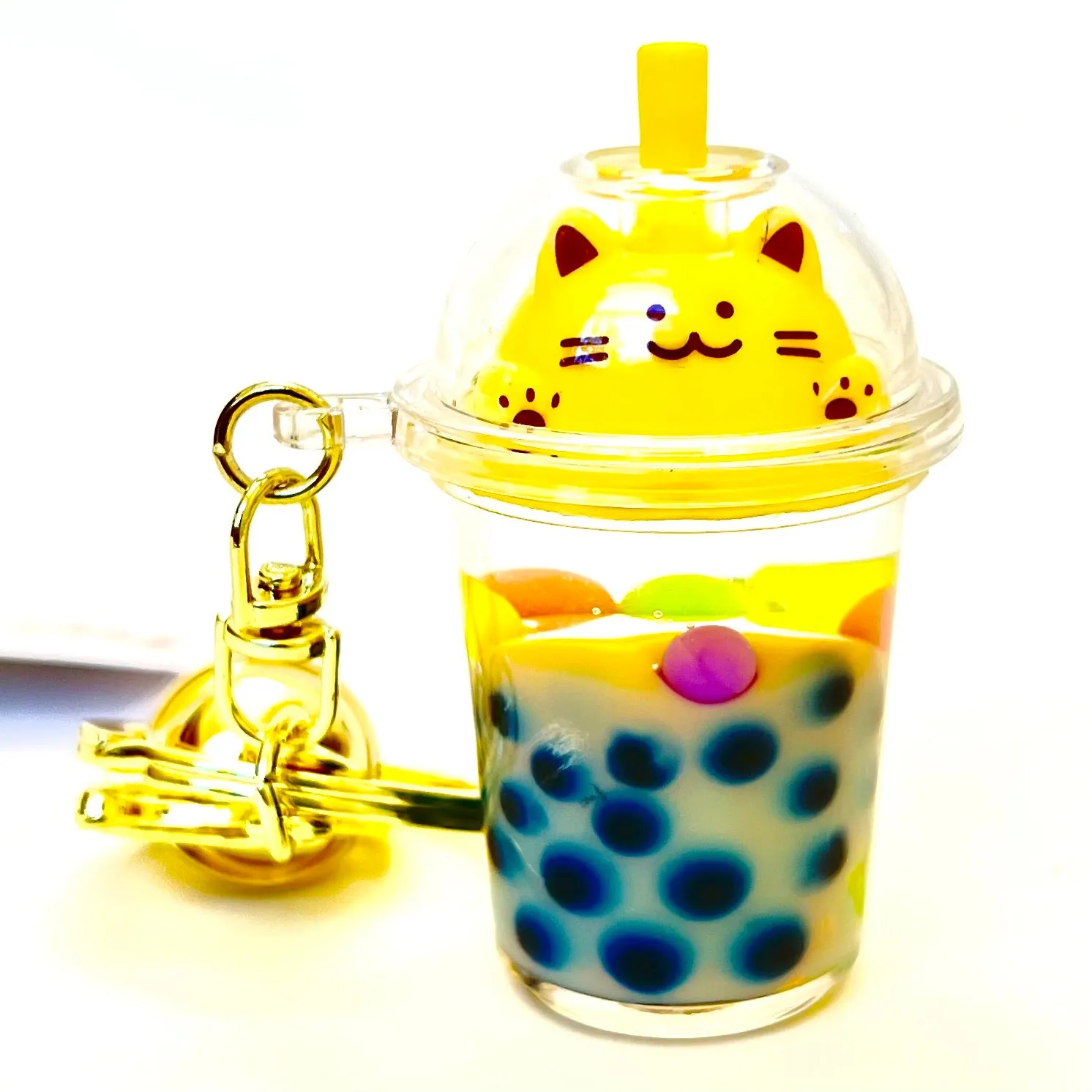 12094 PASTEL CAT BOBA FLOATY KEY CHARM-12