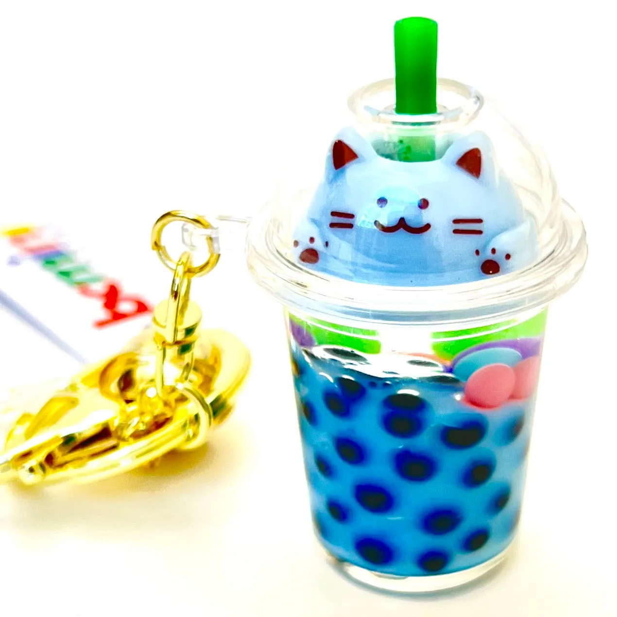 12094 PASTEL CAT BOBA FLOATY KEY CHARM-12