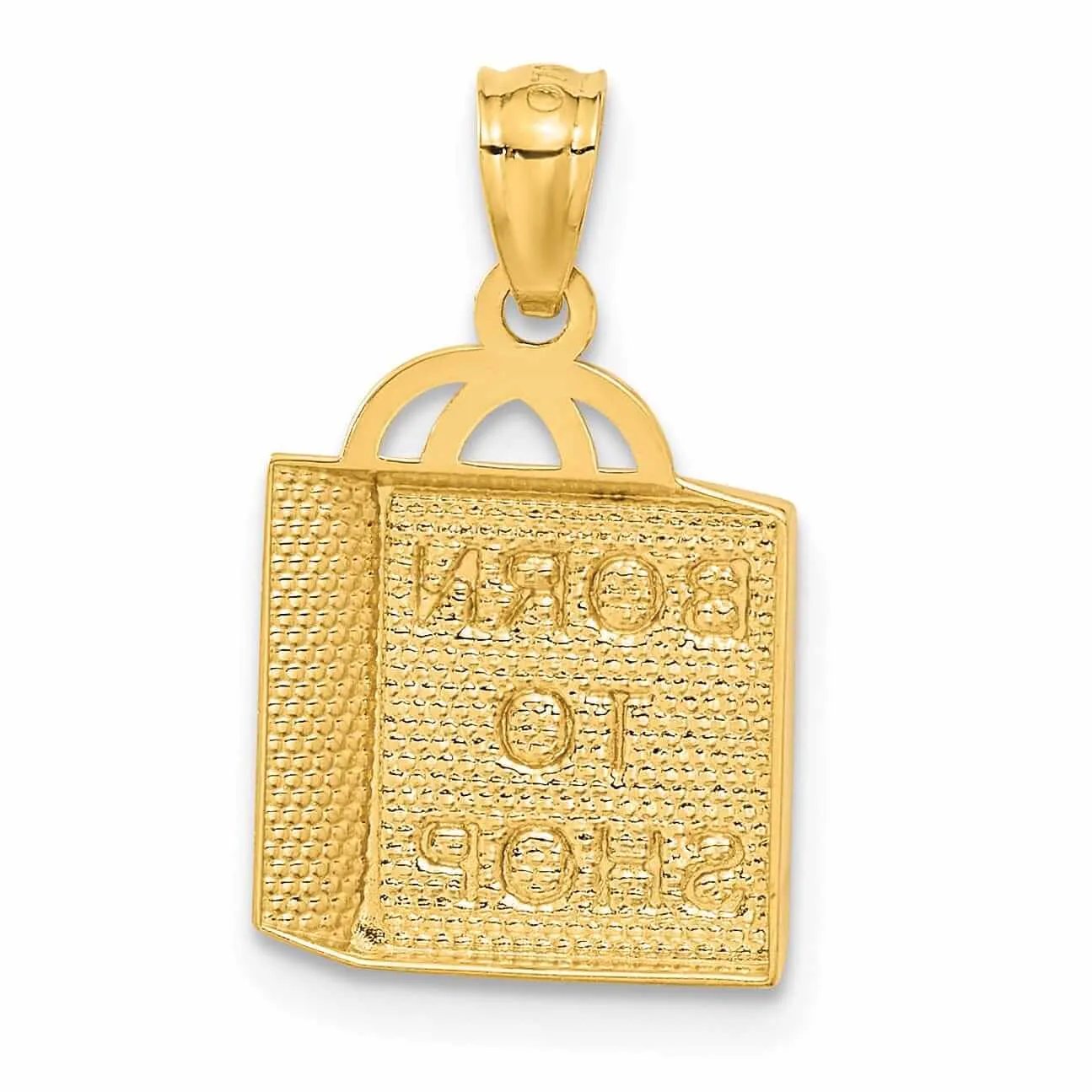 14 Yellow Gold Shopping Bag Born to Shop Charm