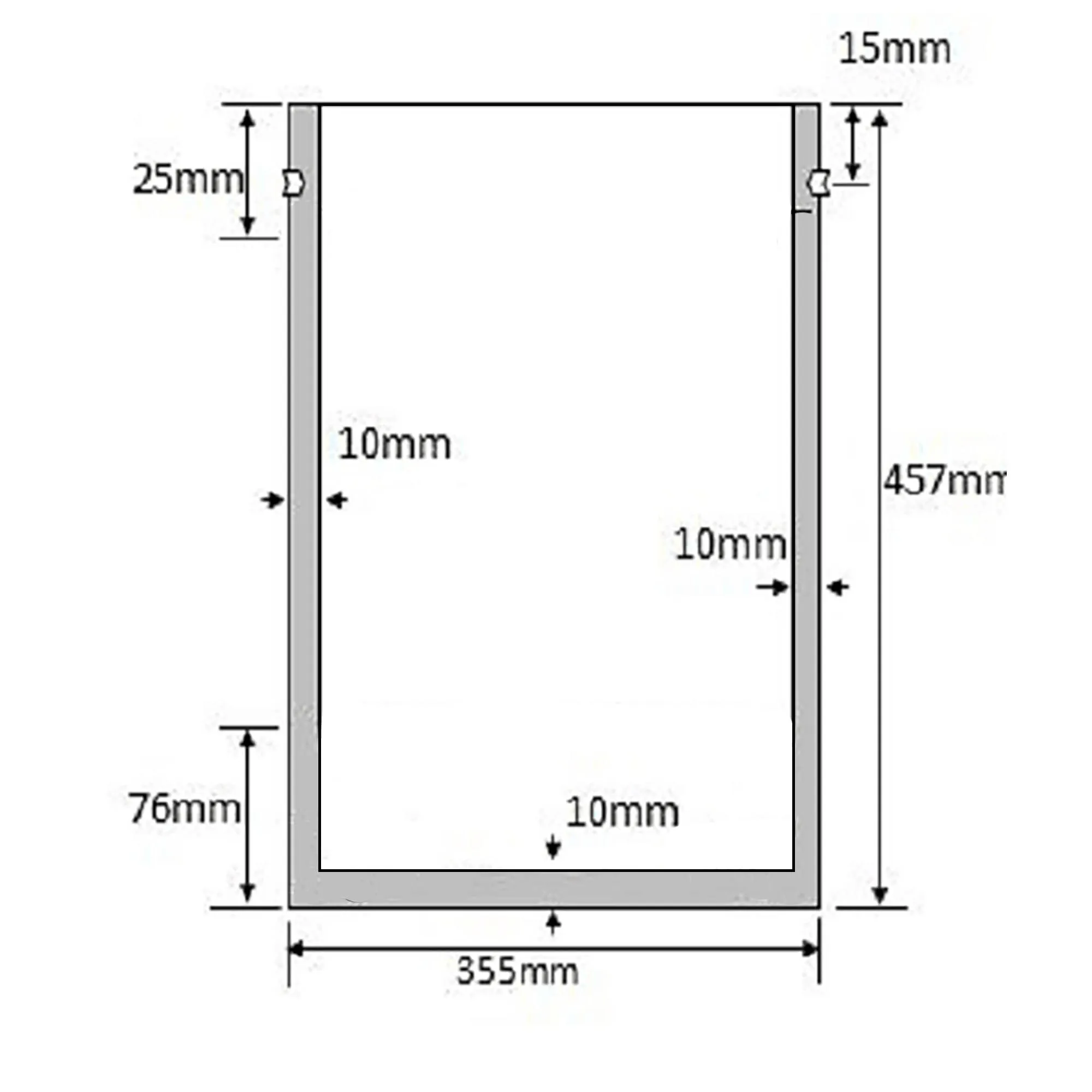 2 Gallon Mylar Bag (Open End) - 5.0 Mil (14" x 20")