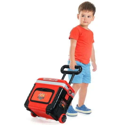 2 in 1 Travel Suitcase Toy Tool Set with Height Adjustment