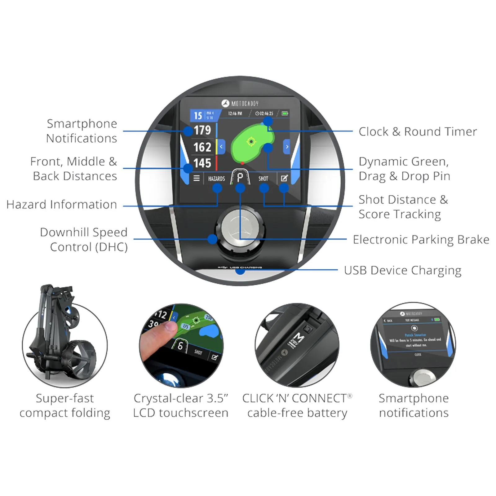 2024 Motocaddy M5 GPS DHC Electric Golf Trolley