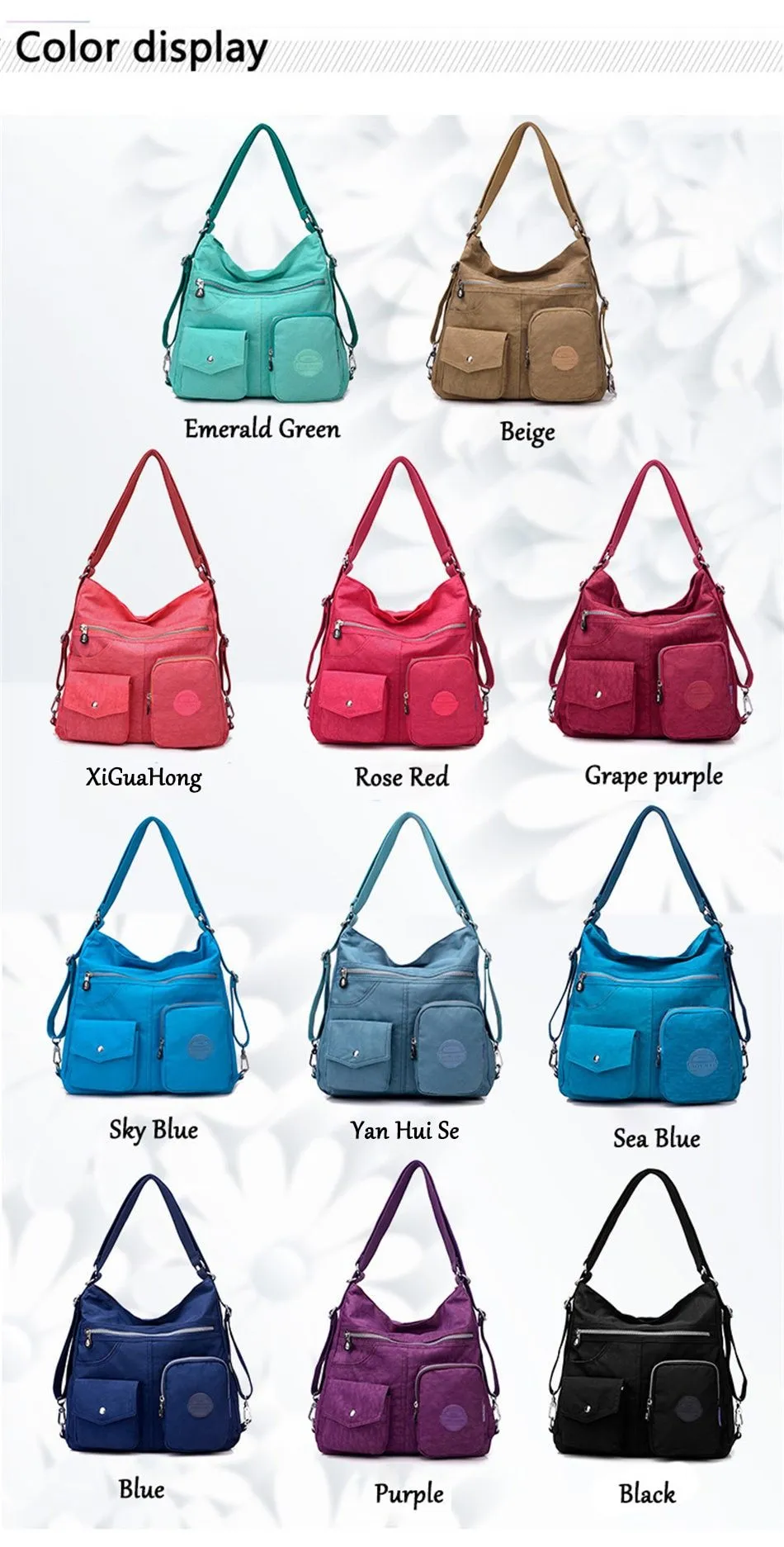 3 in 1 Women Bags Multifunction Backpack Shoulder Bag