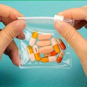 30-Pieces: Reusable Medicine Pill Bag Set