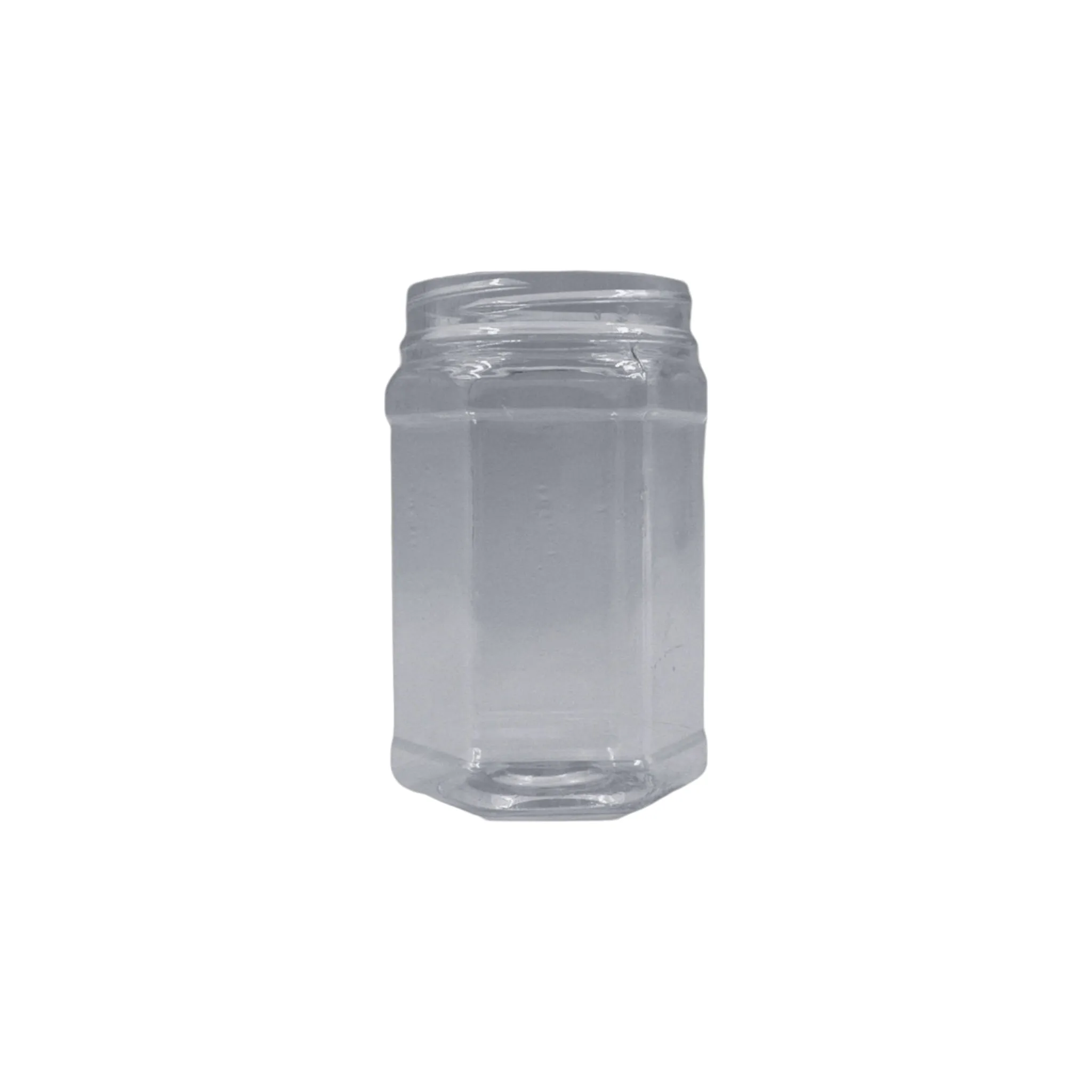 350ml PET Plastic Storage Jar Hexagon 0034AP