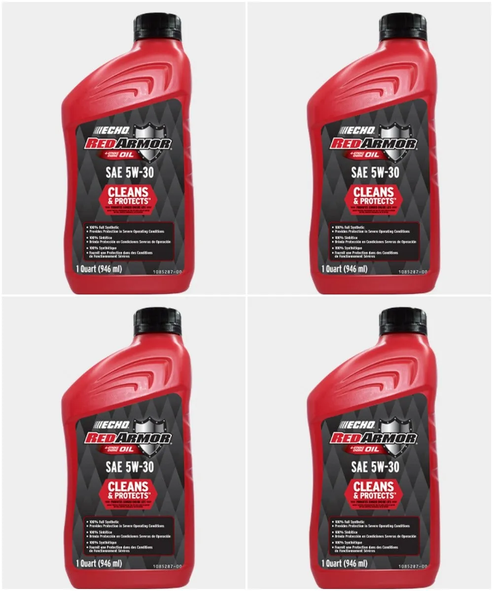 (4 Pack) 1 Quart 4-Stroke Oil Red Armor SAE 5W-30 6554032