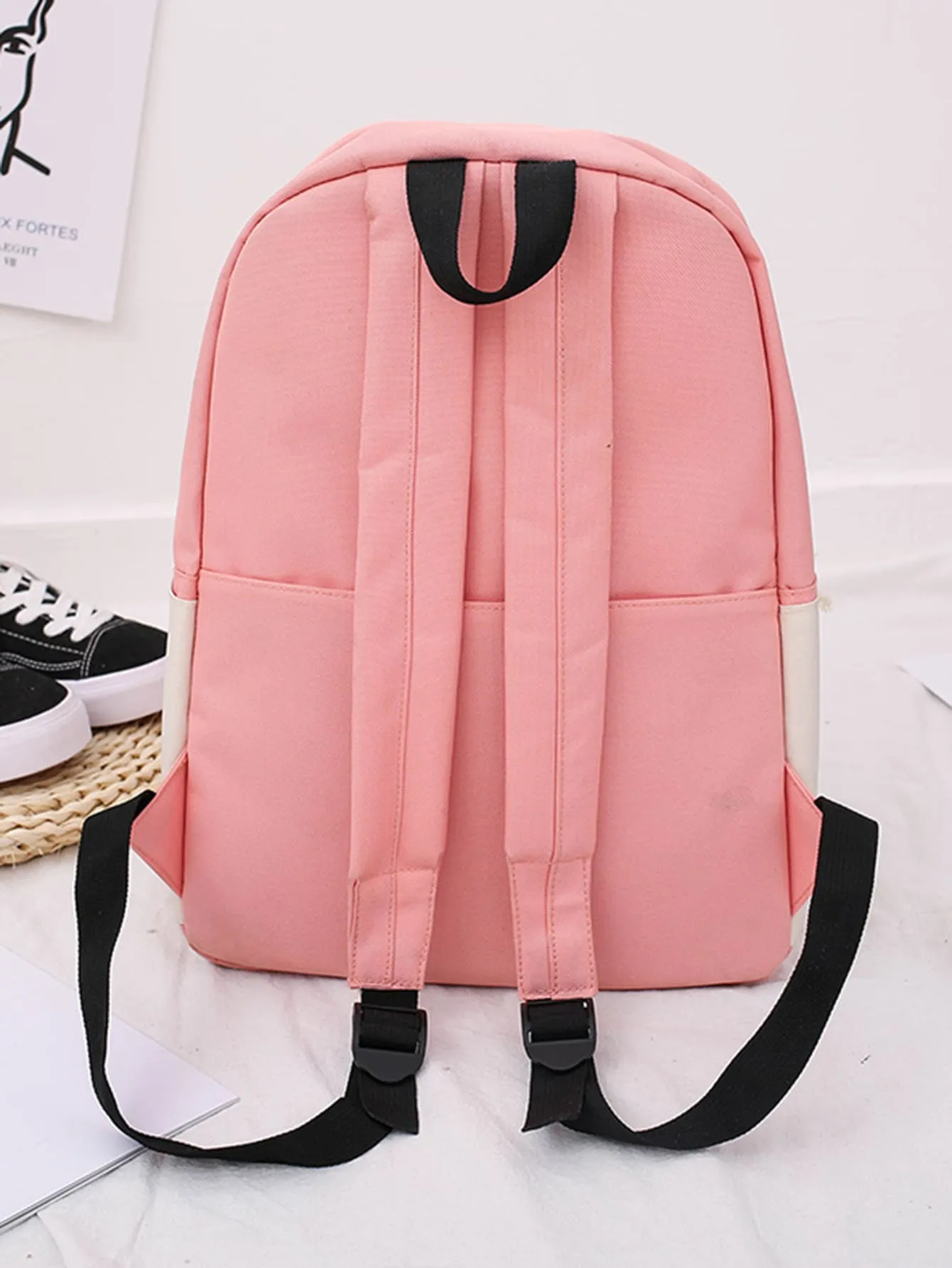 4pcs Letter Graphic Backpack Set