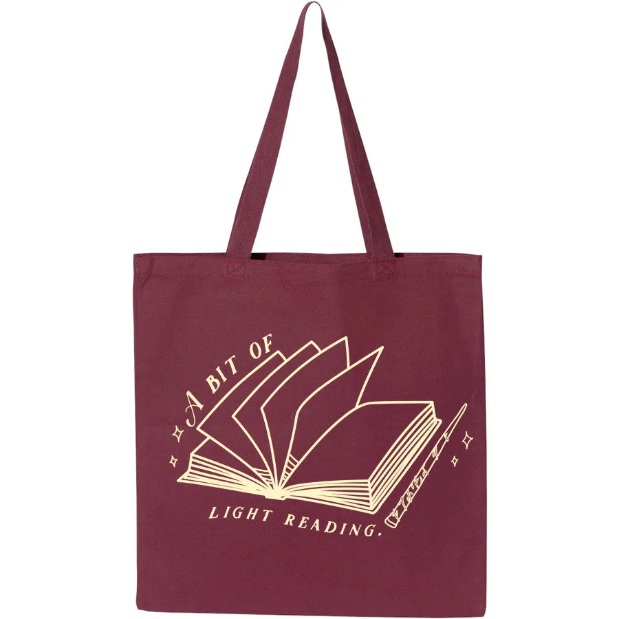 A Bit Of Light Reading - Tote / Maroon