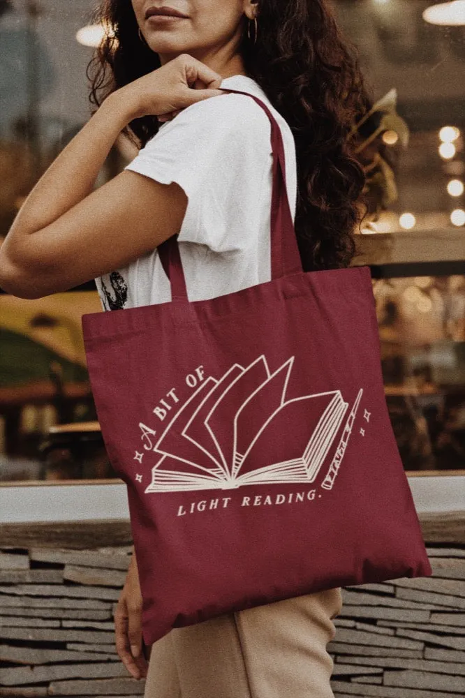 A Bit Of Light Reading - Tote / Maroon