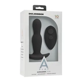 A Play Expander Rechargeable Silicone Anal Plug w/Remote - Black