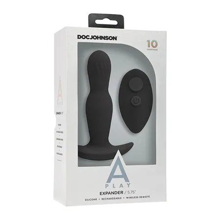 A Play Expander Rechargeable Silicone Anal Plug w/Remote - Black