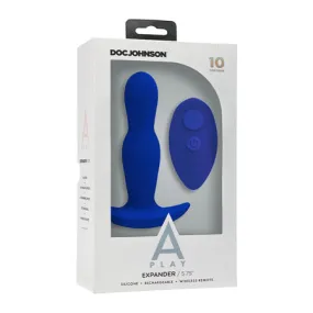 A Play Expander Rechargeable Silicone Anal Plug w/Remote - Royal Blue