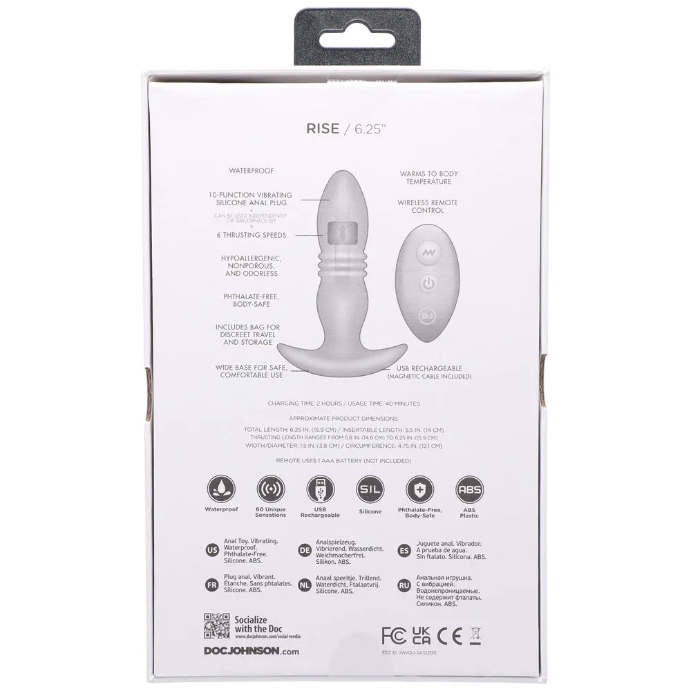 A-Play RISE Rechargeable Silicone Anal Plug with Remote Black