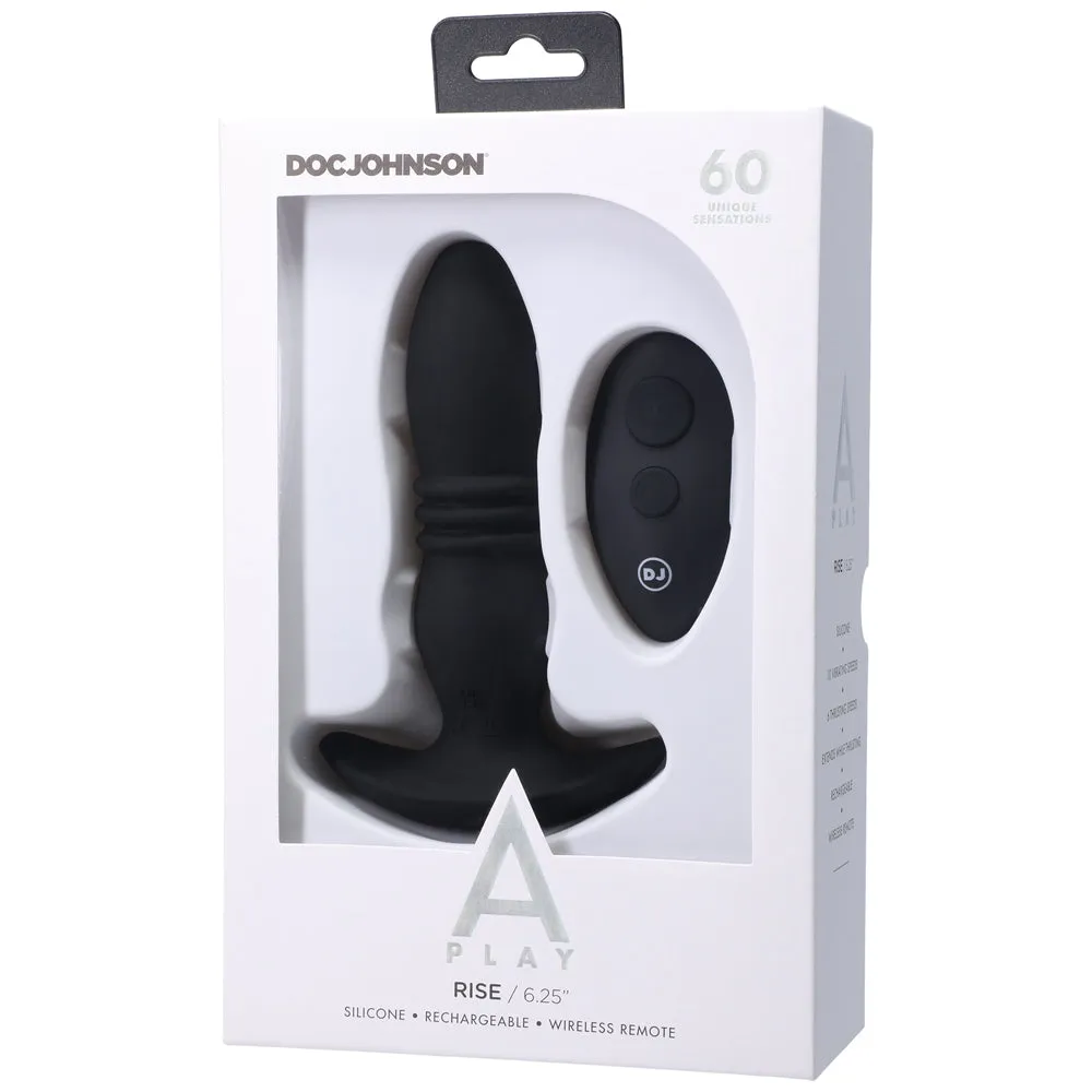 A-Play RISE Rechargeable Silicone Anal Plug with Remote Black