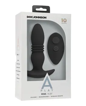 A Play Rise Rechargeable Silicone Anal Plug with Remote