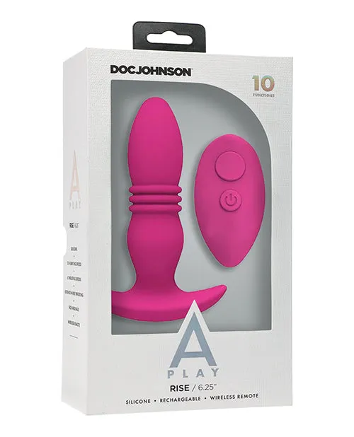 A Play Rise Rechargeable Silicone Anal Plug with Remote