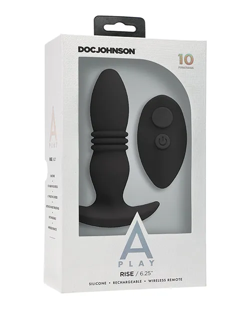 A Play Rise Rechargeable Silicone Anal Plug with Remote