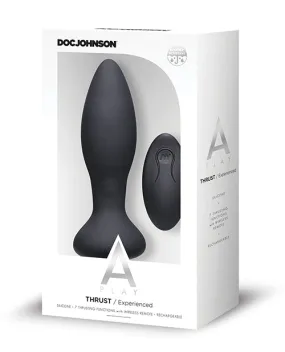 A Play Thrust Experienced Rechargeable Silicone Anal Plug with Remote - Assorted Colors