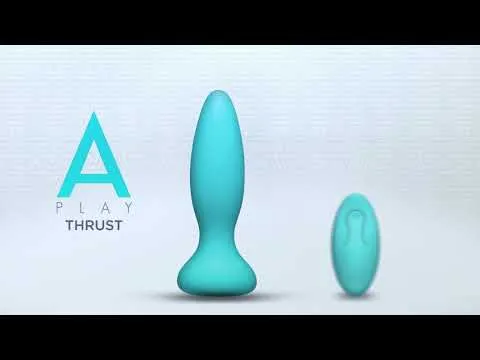 A Play Thrust Experienced Rechargeable Silicone Anal Plug w/Remote - Teal