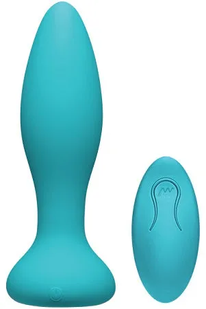 A Play Thrust Experienced Rechargeable Silicone Anal Plug w/Remote - Teal