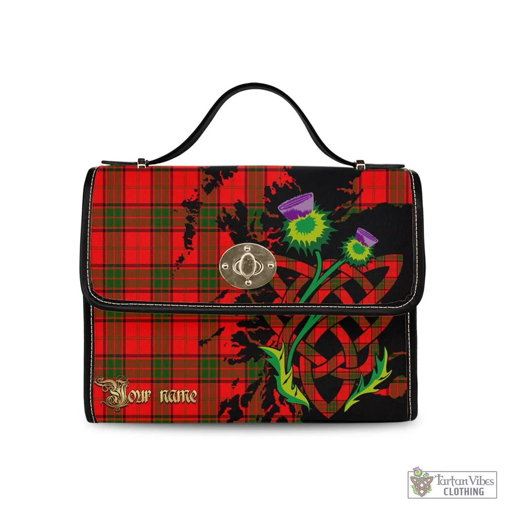 Adair Tartan Waterproof Canvas Bag with Scotland Map and Thistle Celtic Accents