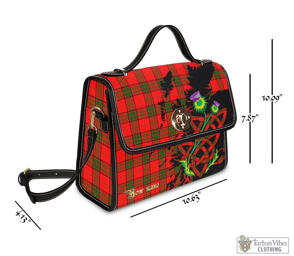 Adair Tartan Waterproof Canvas Bag with Scotland Map and Thistle Celtic Accents