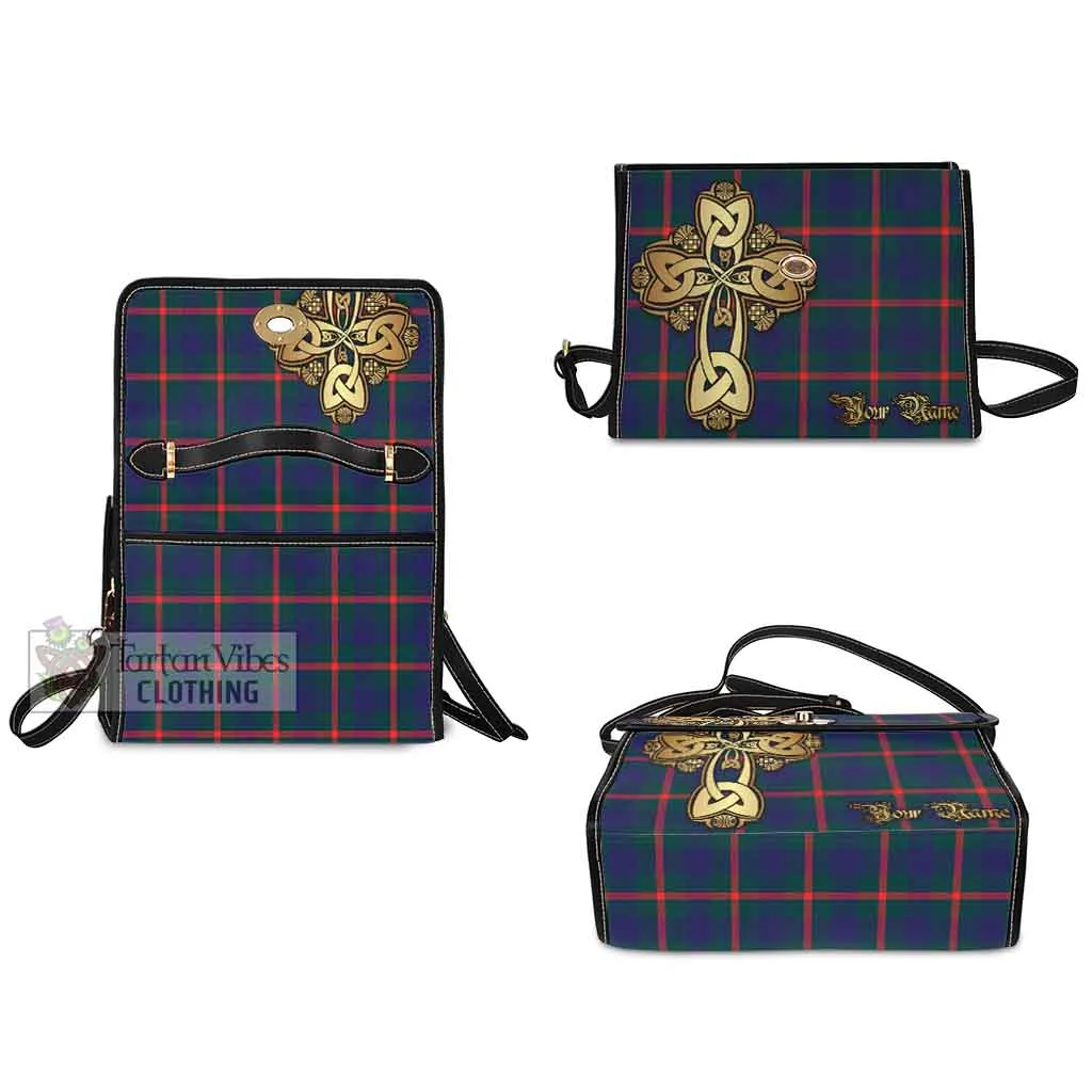 Agnew Tartan Waterproof Canvas Bag Golden Thistle Celtic Cross Style