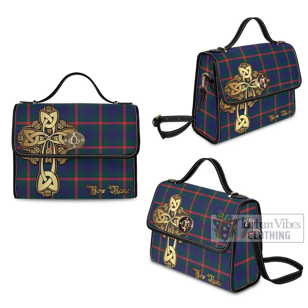 Agnew Tartan Waterproof Canvas Bag Golden Thistle Celtic Cross Style