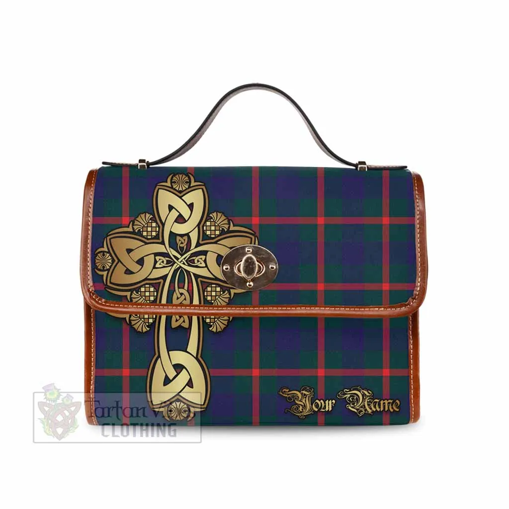 Agnew Tartan Waterproof Canvas Bag Golden Thistle Celtic Cross Style