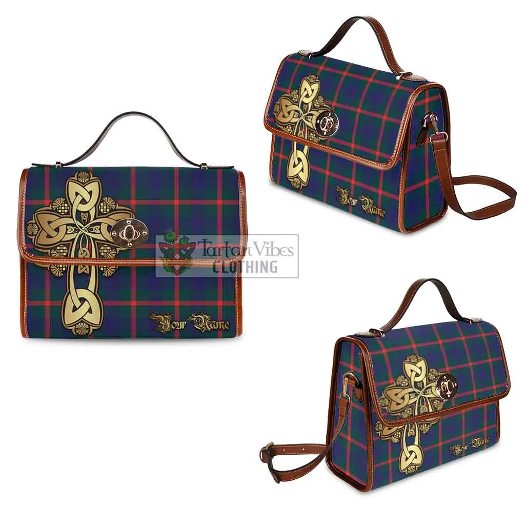 Agnew Tartan Waterproof Canvas Bag Golden Thistle Celtic Cross Style