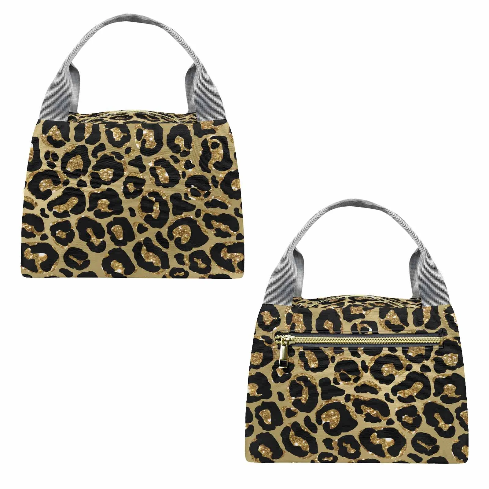 Animal print 4  Portable Lunch Bag-Grey Handle