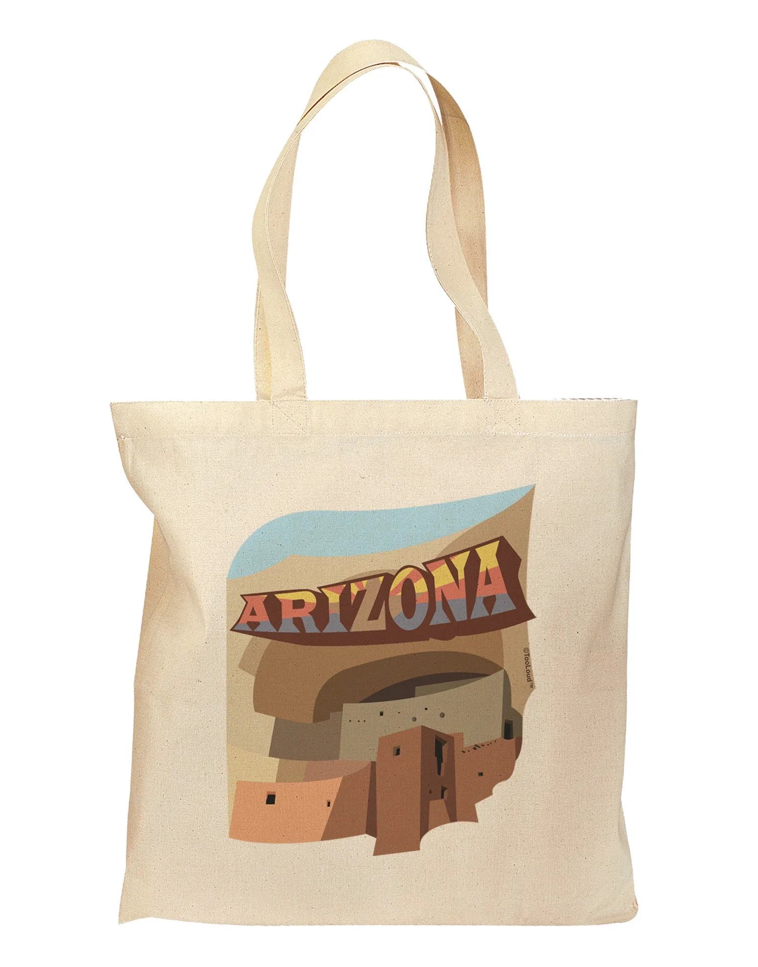 Arizona Montezuma Castle Grocery Tote Bag - Natural