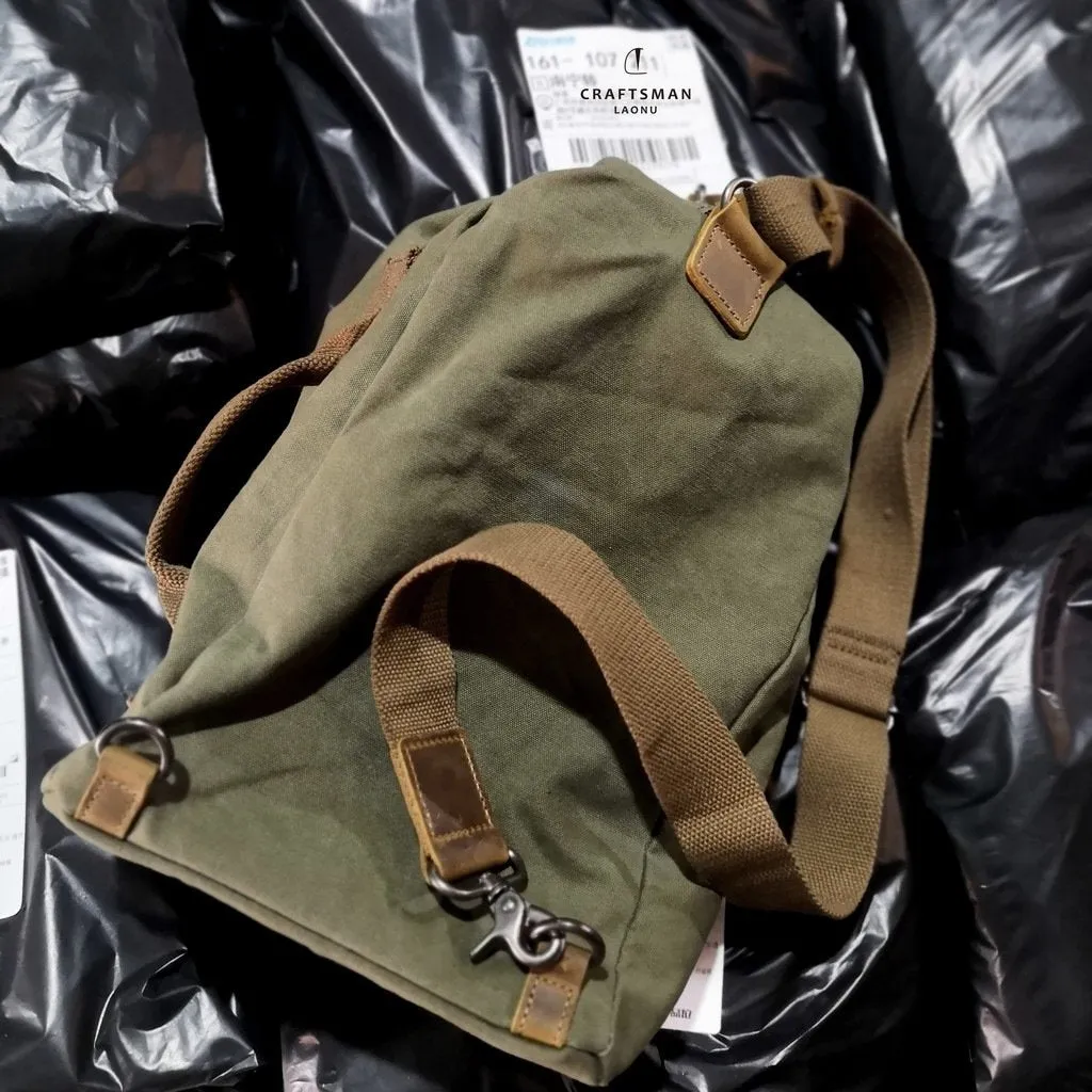 Army Green Canvas Mens Sling Bag One Shoulder Pack Sling Pack Bag For Men