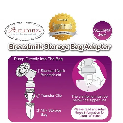 Autumnz Breastmilk Storage Bag Adapter (Standard Neck)