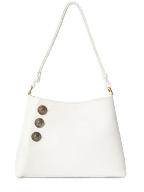 Balmain   Emblème grained leather shoulder bag 