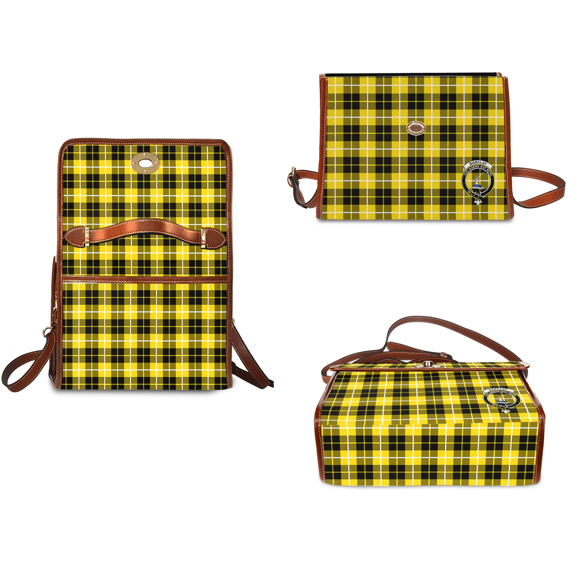 Barclay Dress Modern Tartan Waterproof Canvas Bag with Family Crest