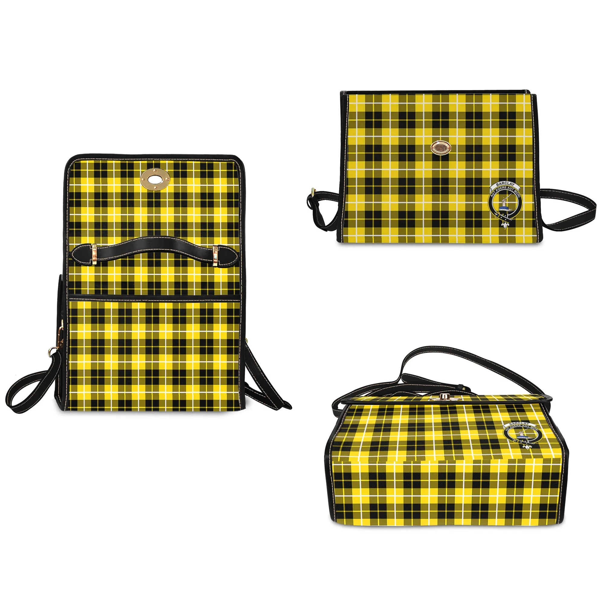 Barclay Dress Modern Tartan Waterproof Canvas Bag with Family Crest