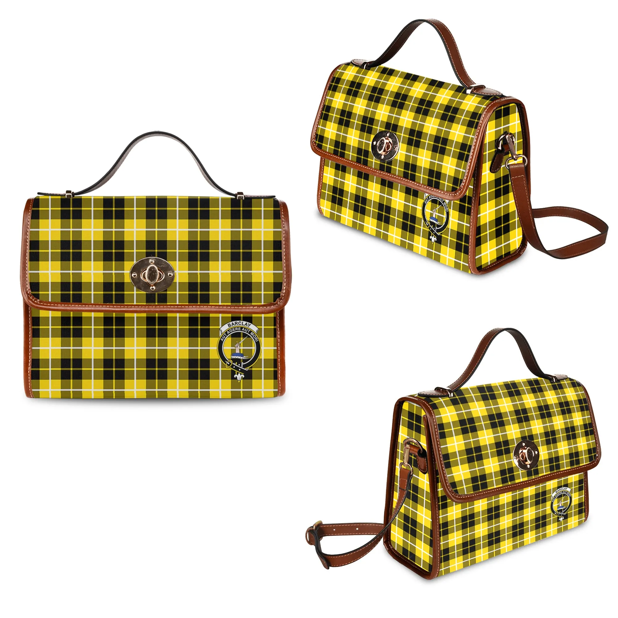 Barclay Dress Modern Tartan Waterproof Canvas Bag with Family Crest